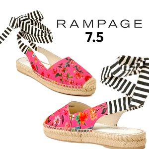 RAMPAGE Betty wrap around bird floral espadrille